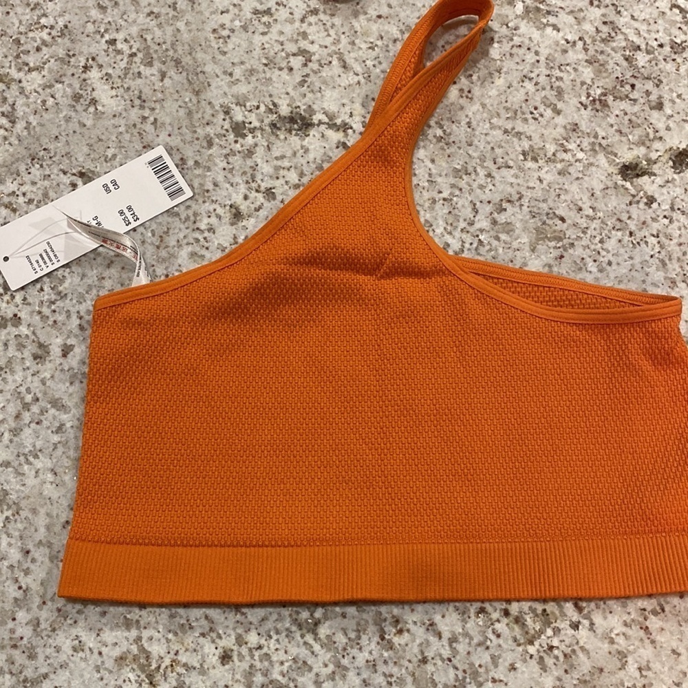 Uo orange one shoulder seamless bra top - Picture 2 of 2